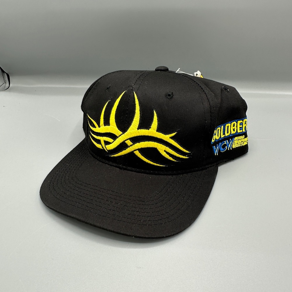 Vintage 1998 WCW Goldberg Hat Racing Champions Snapback Who's Next Tribal Black